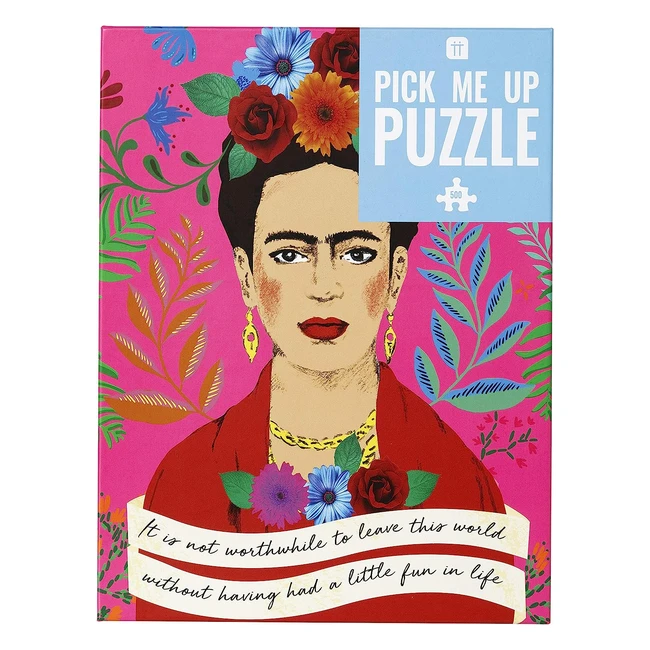 Rompecabezas Talking Tables Frida Kahlo 500 piezas - Ideal para días lluviosos en casa o como regalo de cumpleaños - Colores boho rosa