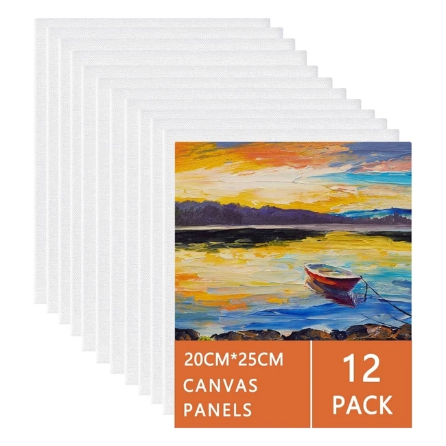 Lot de 12 toiles de peinture 100 coton pour acryliques huiles gouaches - 20x2