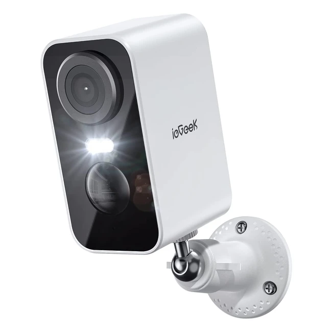 iegeek 2K Outdoor Battery Wireless Überwachungskamera mit Farbnachtsicht, PIR-Bewegungserkennung, langer Standby-Zeit, Cloud-Speicherung, IP65, 2-Wege-Audio, 2,4 GHz