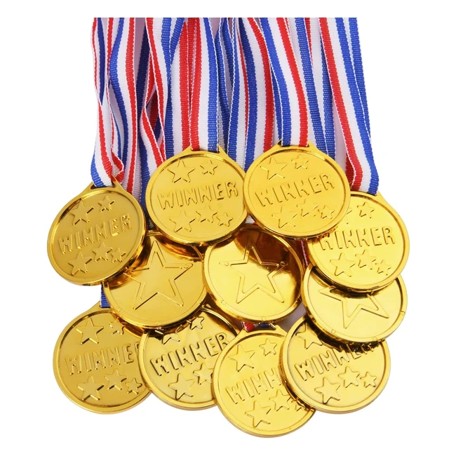 Medaglie per bambini Flintronic Winner - Plastica doro con nastro al collo