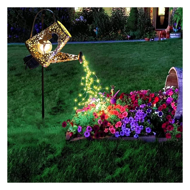 Solar Giekanne Lichter fr Garten - Wasserdichte Solarbetriebene Elfe Metall 