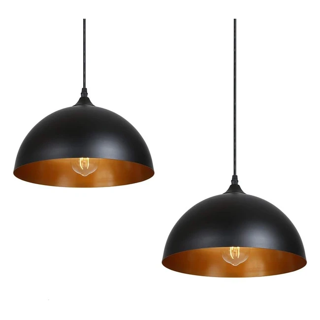 Vintage Industrial Pendant Lights - Tomshine 2 Pack, Black Metal, Adjustable Length, Ideal for Kitchen Island, Farmhouse, and Coffee Bar LT057