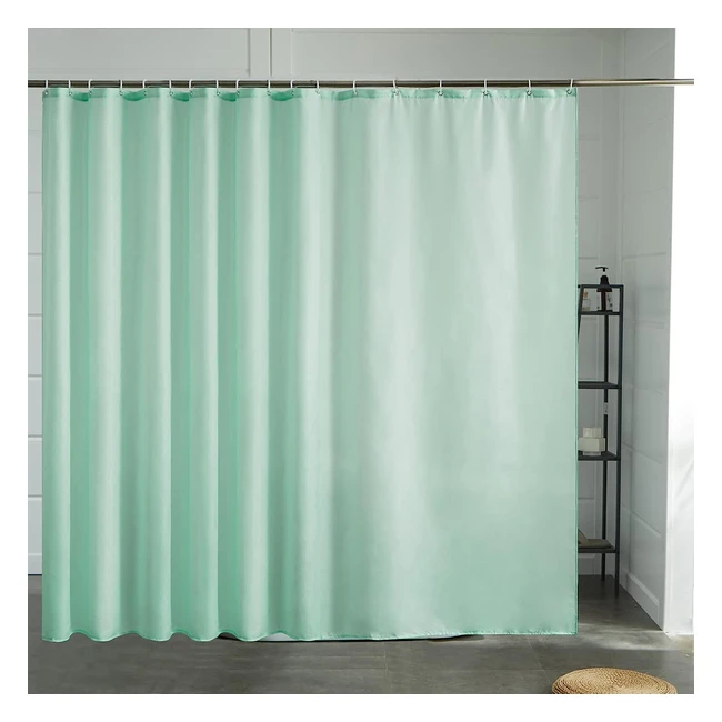 Furlinic Duschvorhang Berlin, Textil aus Stoff, antibakteriell, wasserdicht, waschbar, extra breit 275x180cm, mit 18 Duschringen