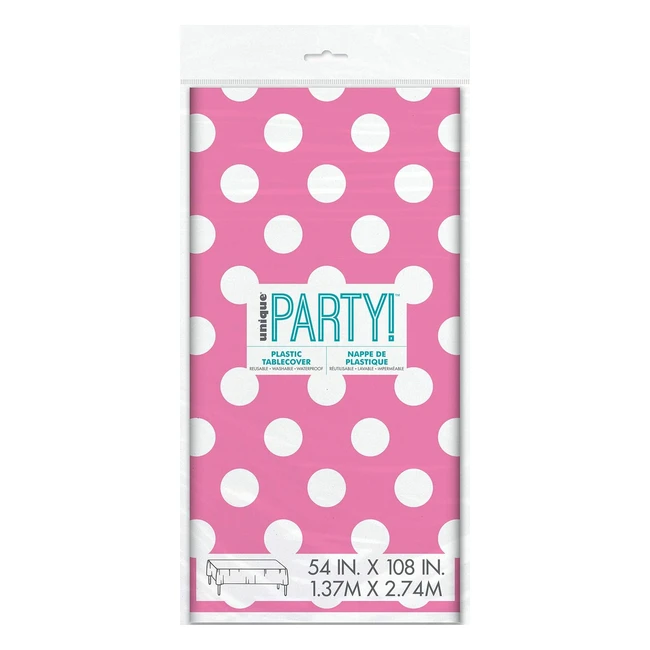 Tovaglia Plastificata Rosa a Pois - Protezione Tavolo - Misure 274x137cm