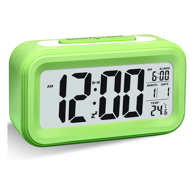 Despertador Digital Larkumio con Luz LED y Función de Repetición - Verde