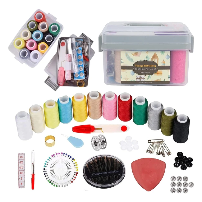 130pcs Portable Sewing Kit Set - Premium Supplies for Basic Repairs and DIY Craf