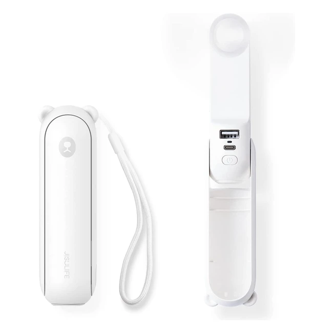 Jisulife F8 Handventilator - Mini-Ventilator mit 1421 Betriebsstunden Powerbank