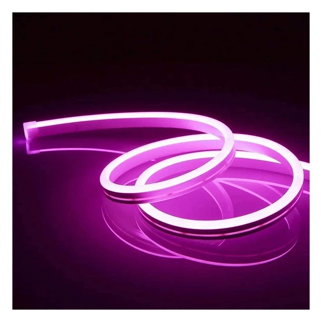 Inextstation Pink Neon LED Strip Light - 164ft/5m, Waterproof IP65, 600 SMD2835 LEDs, Flexible Rope Light