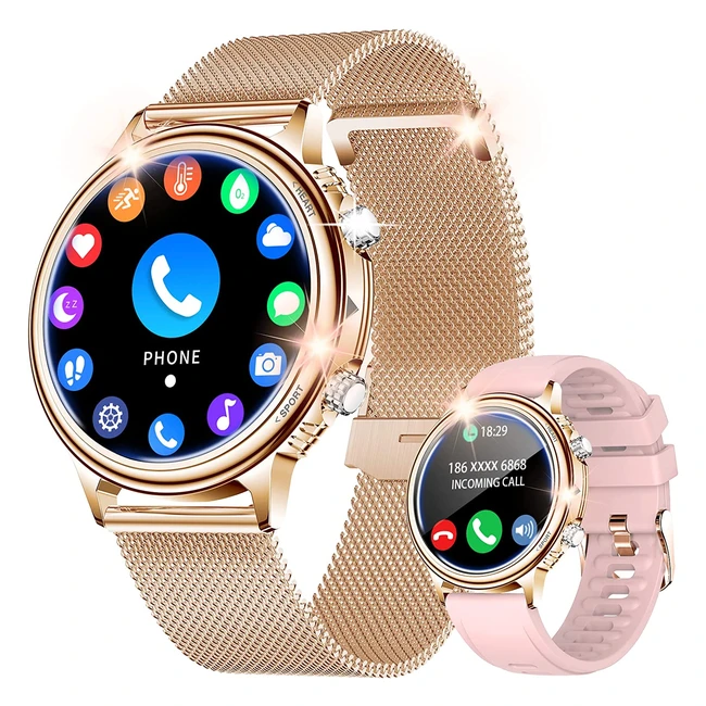 Smartwatch Donna Bluetooth Risposta Vocale Cardiofrequenzimetro Fitness 20 Sport Android iOS