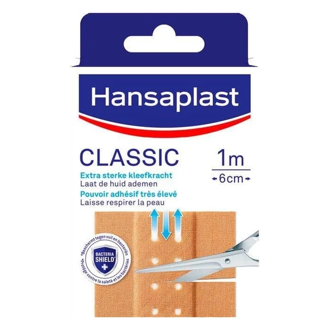 Cerotti Hansaplast Classic resistenti all'acqua e alla polvere - 10 strisce da 10cm x 6cm