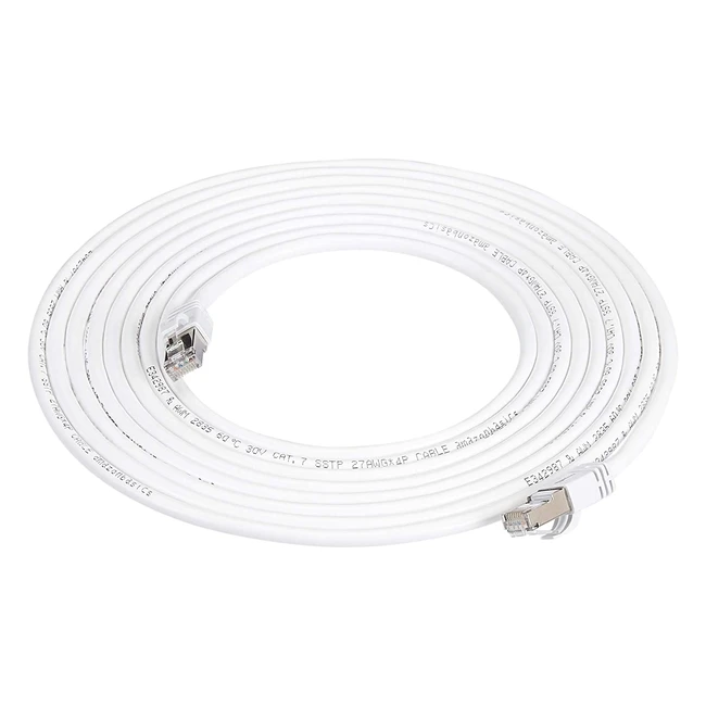 AmazonBasics Cat 7 Ethernet-Kabel, 45 m, weiß, 10 Gbit/s, RJ45, für LAN-Verbindungen