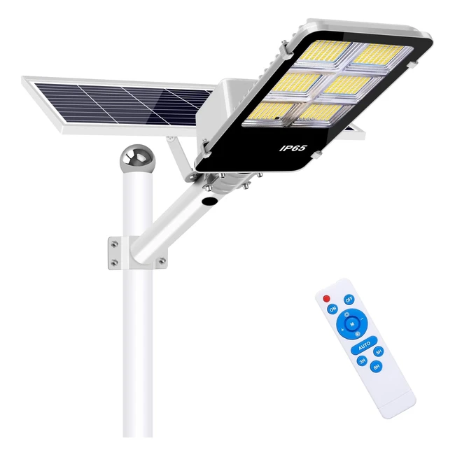 Farola Solar LED 400W Blanco Frio 6000K - LEDMO - Ref 360LEDs - Control Remoto 