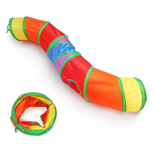 NextPro Cat Tunnel - Collapsible S-Shaped Tube with Peek Holes for Indoor Cats -