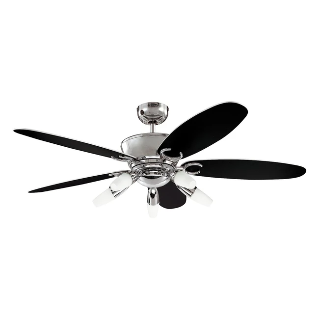 Ventilateur de plafond intrieur ARIUS 132cm - 5 pales 5 lampes LED finition 