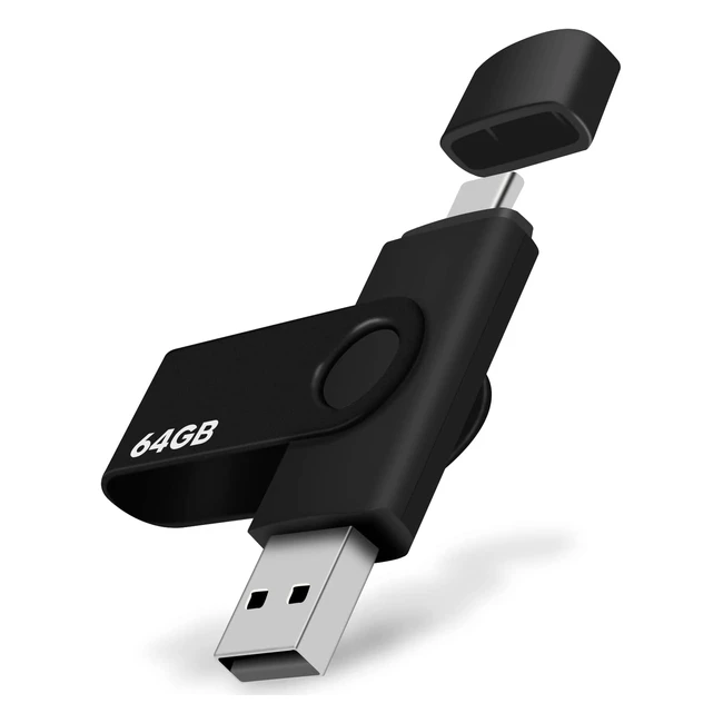 Clef USB 64 Go double connectique USB Type-C et USB Type-A pour smartphones, tablettes, ordinateurs et Mac - ProBuk