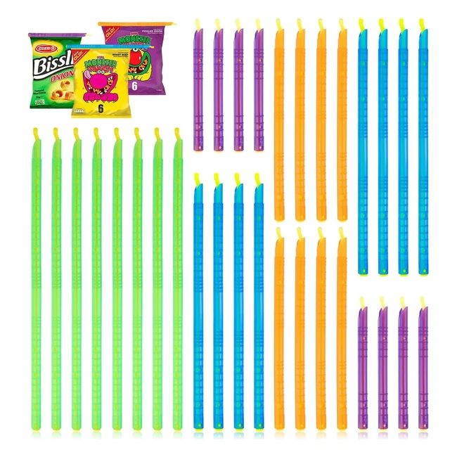 32pcs Clips Fermeture Sachet Réutilisables pour Sceller les Sacs Alimentaires - Étanche à l'Air et à l'Eau