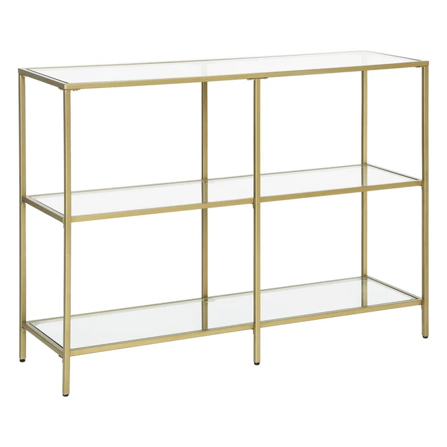 VASAGLE Konsolentisch 3 Ebenen aus gehrtetem Glas 100 x 30 x 73 cm Metallra