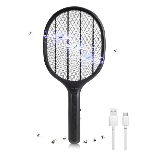 Raqueta matamoscas eléctrica USB recargable 4000V - Cosysun