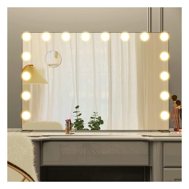 Miroir Hollywood lumineux Beautme avec 16 ampoules LED - Noir
