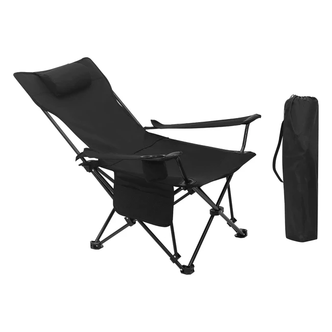 WOLTU Campingstuhl klappbar mit Getränkehalter und Aufbewahrungstasche - Leichter Strandstuhl mit hoher Belastbarkeit (150 kg) - CPS8147SZ