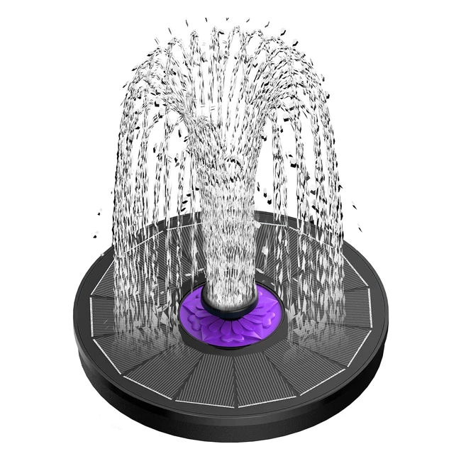 SZMP Solar Fountain with Flower 35W - 7in1 Nozzles Stable  Lasting Water Spray