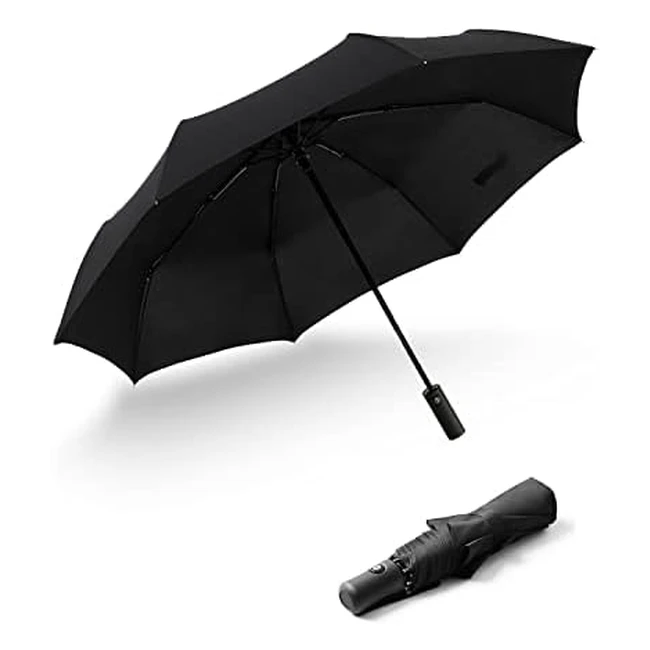 Videnc Windproof Automatic Umbrella - 12 Ribs, UV Block, Compact Travel Umbrella
