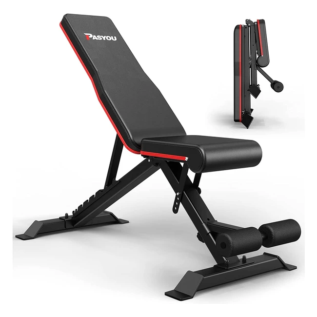 Adjustable Weight Bench Press - PASYOU PA400 - 700 lbs Load - Foldable Workout Bench