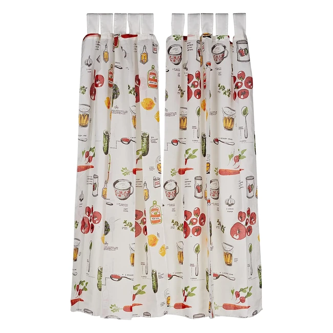 Martina Home Wine Kitchen Curtains - 2 Pack, 100x140cm, 100% Polyester