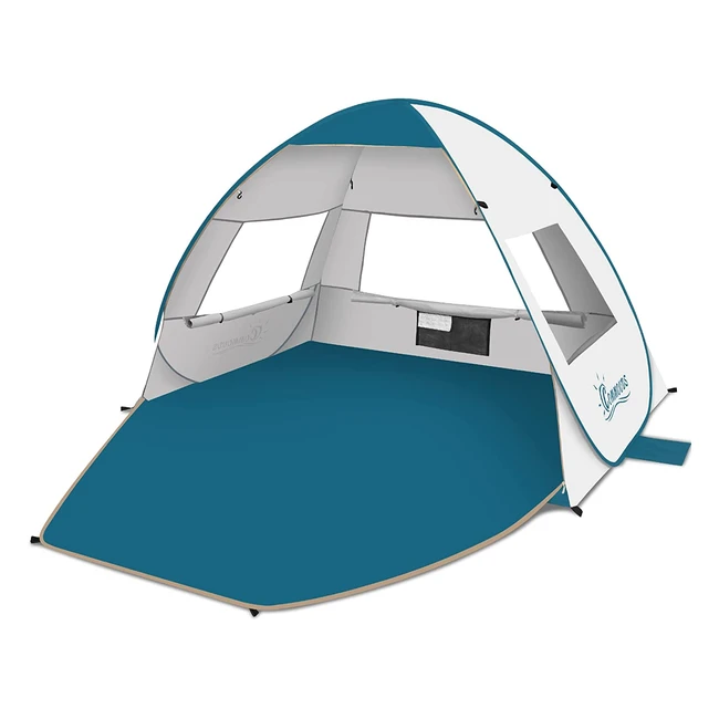 Commouds Pop Up Beach Tent - UPF 50 Sun Shade Shelter for 3-4 People - Easy Setup & Ventilation
