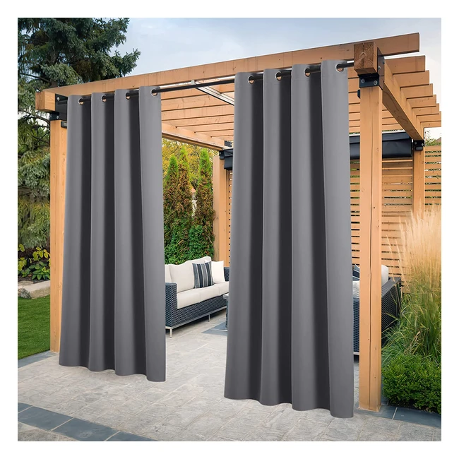 Cortinas para pérgolas de jardín impermeables - Pony Dance (2 piezas, 132x243 cm gris)