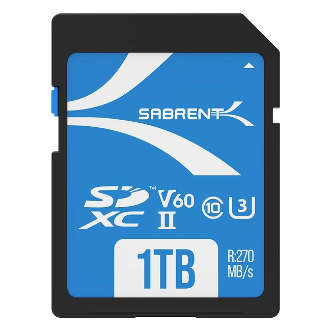 Scheda SD Sabrent 1TB V60 SDXC UHS-II con velocit di lettura fino a 270MBs pe