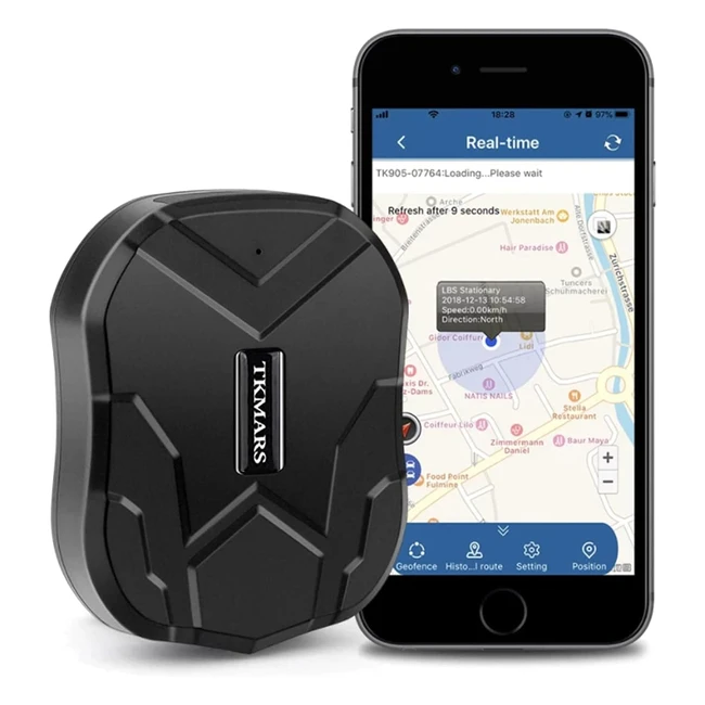 Localizador GPS para coche TK905 - 90 días en espera, micrófono, antirrobo, impermeable, app gratuita
