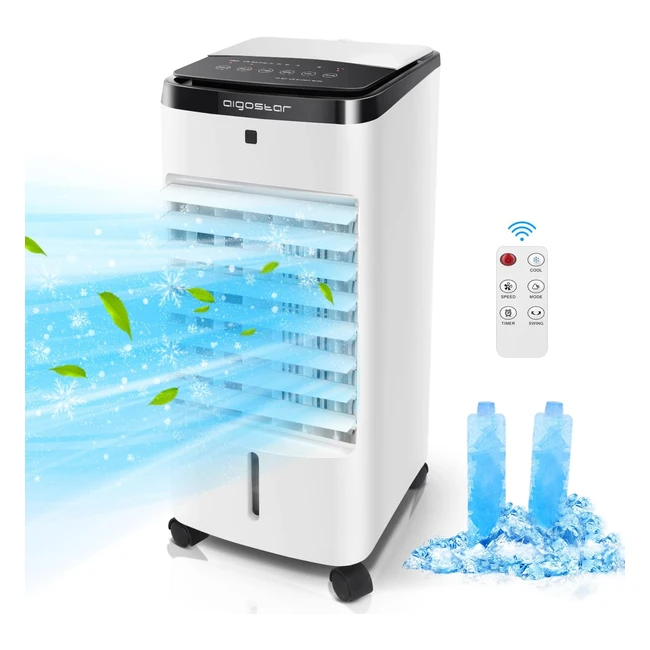 Refroidisseur d'air Aigostar Olaf - 3 modes, 3 vitesses, minuterie, télécommande, réservoir 35L et roues pivotantes