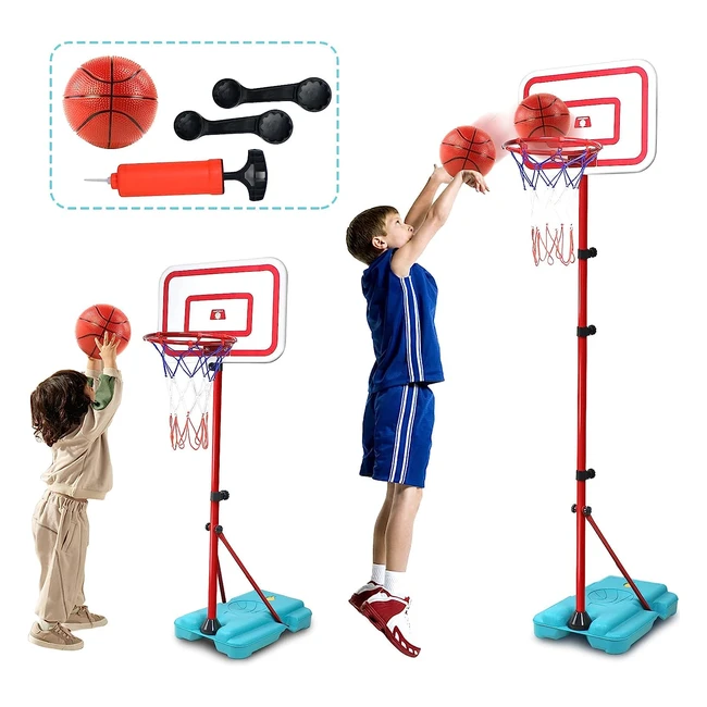 Canestro Basket Tonze per Bambini Altezza Regolabile 88-190cm Gioco da Giardin