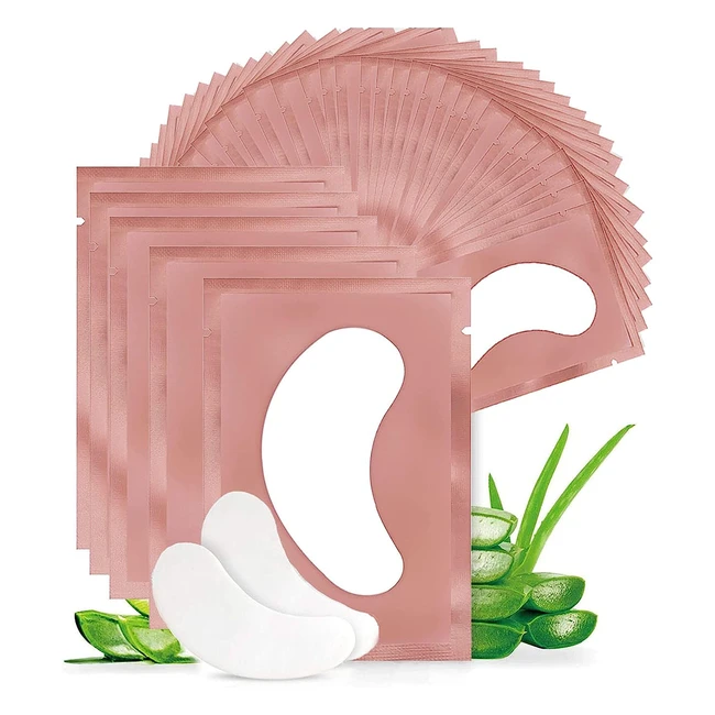 50 Pares de Parches Eye Gel para Extensiones de Pestañas - Sin Pelusa - Beauty Tool para Pro Salon - Melocotón