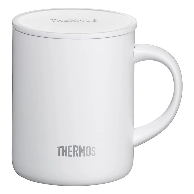 Thermos 4071211035 Edelstahlbecher Longlife Cup 350 ml weiß mit Deckel - hält Getränke länger heiß - ideal für Büro oder Camping - 1 Stück