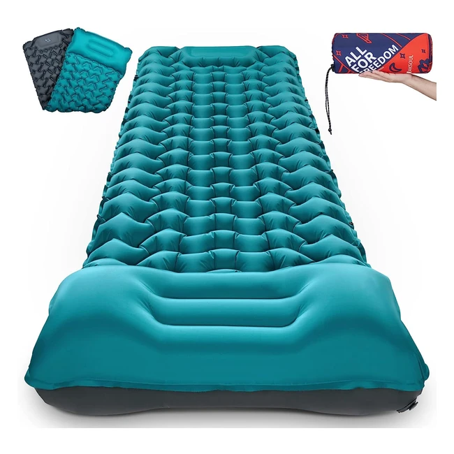 AKSOUL Self-Inflating Camping Sleeping Mat - 8.12cm Thick, Single/Double Joinable, Ideal for Hiking and Outdoor Activities