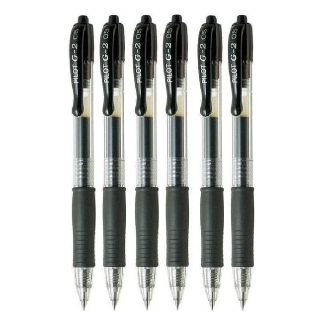 Pilot G2 - Penna a sfera retrattile extra fine 0.5mm - Confezione da 6 - Nero