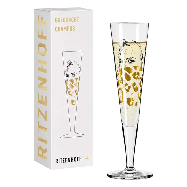 Ritzenhoff 1078281 Champagnerglas 200 ml Goldnacht Nr 11 - Elegant mit echtem G