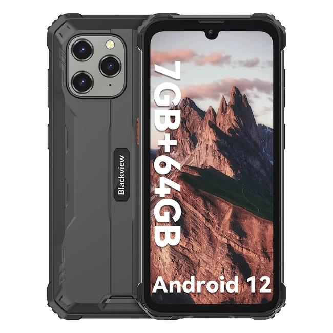 Blackview BV5300Pro Rugged Smartphone - 7GB RAM, 64GB ROM, 1TB TF, 6580mAh, IP68/IP69K, 4G Android 12 Phone, 3 Card Slots, 13MP/8MP Waterproof Camera, 6.1
