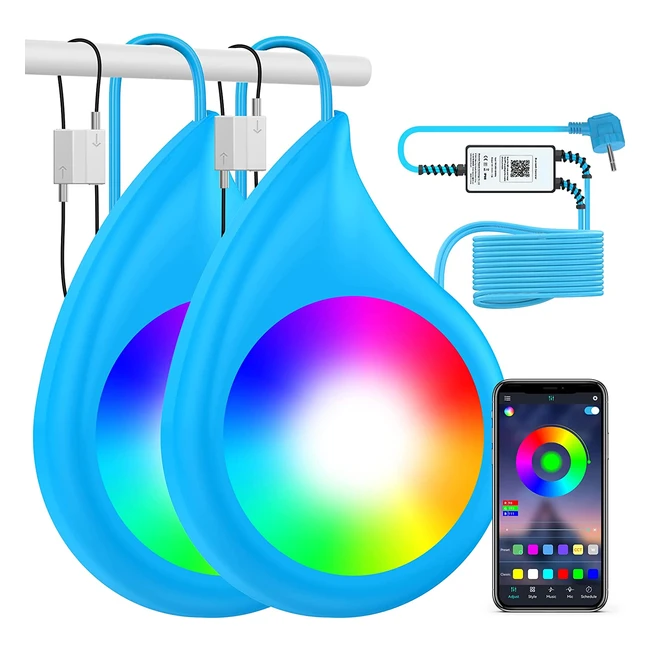 Eclairage Piscine LED 40W Double Lumière - Contrôle Couleur par App - Etanche IP68 - Pour Piscine Géante - Câble 65m/lampe - LYLmle