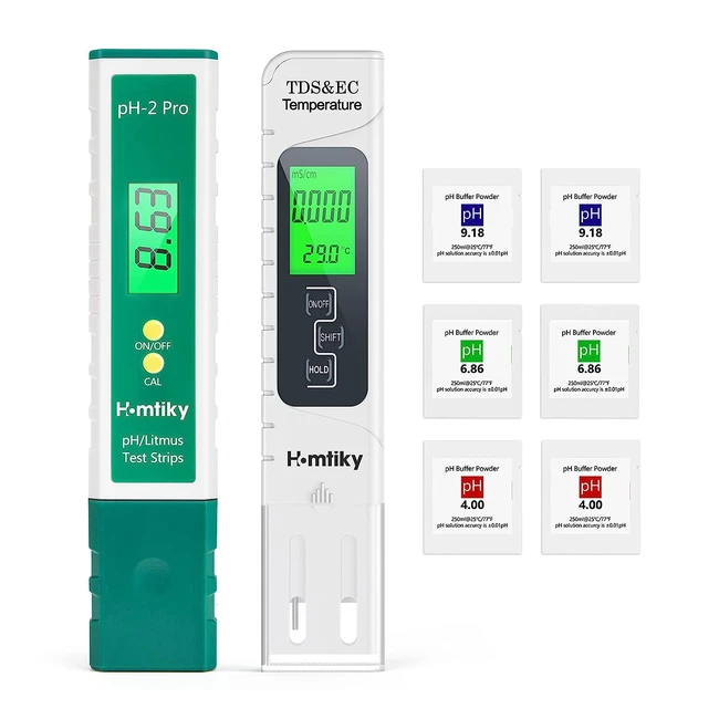 Medidor digital de pH y TDS 4 en 1 con calibración automática y medición precisa - Homtiky