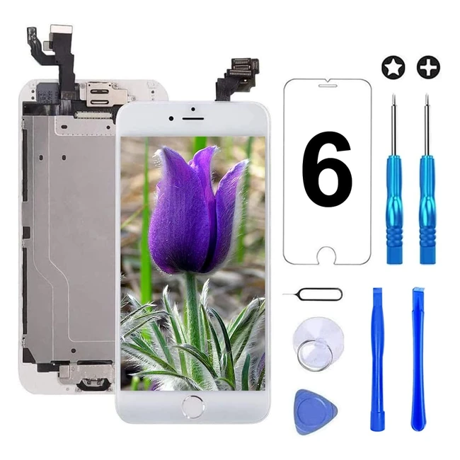 Pantalla Táctil LCD para iPhone 6 - Reparación Completa con Kit de Herramientas - Blanco