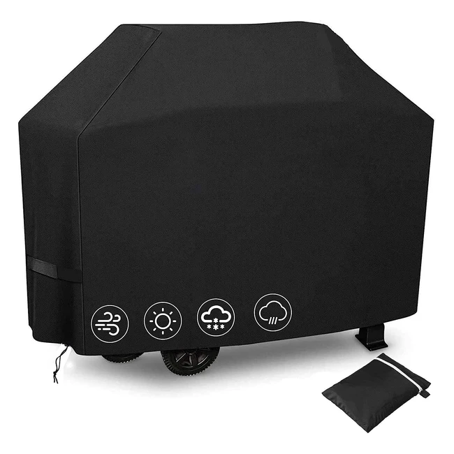 Housse de barbecue gaz antivent, antihumidité et antipoussière 145x61x117 cm - Noir
