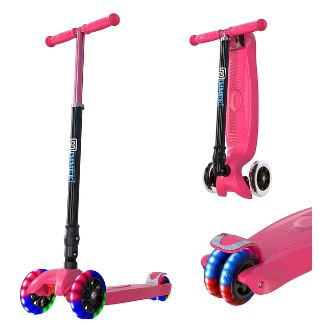 Immek 3-Wheel Scooter for Kids with LED Wheels & Adjustable Height - Best Gift for Children 3-12 Years