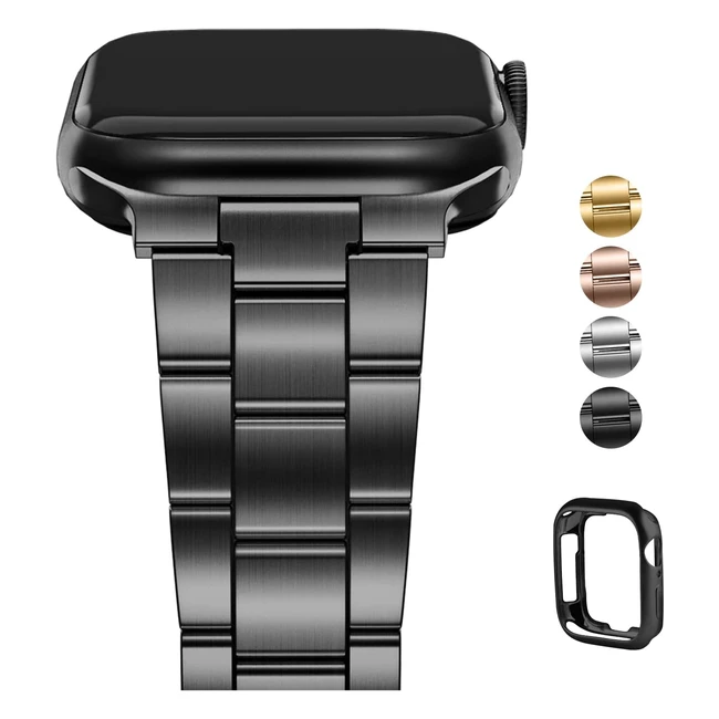 Bracelet Fullmosa pour Apple Watch 38mm/40mm/41mm en acier inoxydable - Réglage facile et rapide