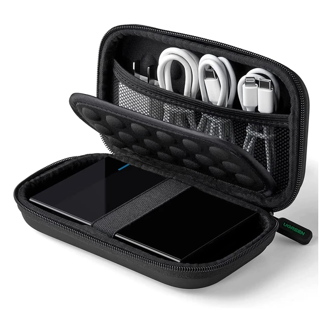 UGREEN Hard Drive Case - Externes Festplattengehäuse für 2,5 Zoll HDD/SSD, Kabeltasche und Powerbank-Organizer