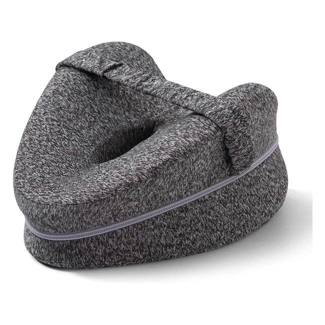 Caifu Memory Foam Knee Pillow for Side Sleepers - Alleviate Leg, Knee, and Joint Pain - Orthopedic Contour Design - Gray