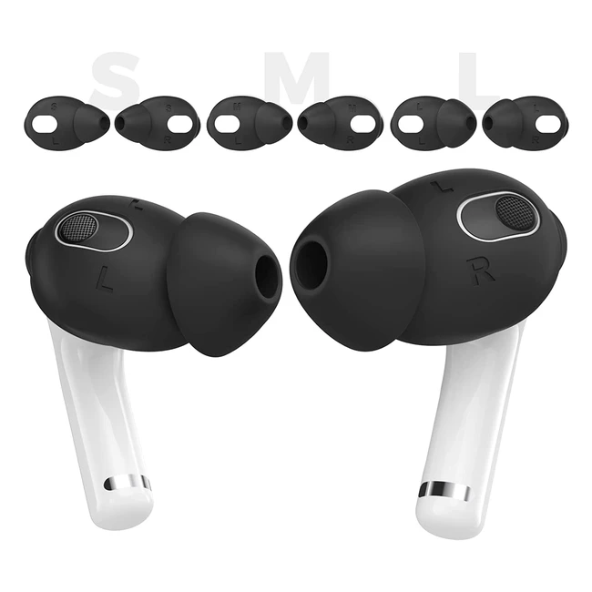 Embouts d'oreille AirPods 3 en silicone souple - AHASTYLE - 3 paires de couvre-embouts antidérapants - Compatible avec Apple AirPods 3 - Noir