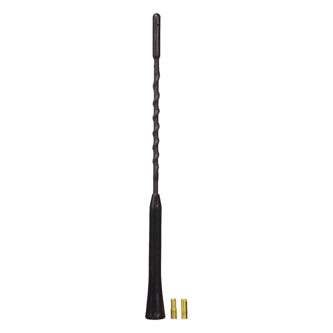 Antenne de remplacement Lampa 40218 avec finition mate et spirale antibruit pour voiture - 6mm mâle et femelle, 5mm femelle - 24cm
